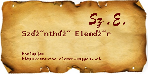 Szánthó Elemér névjegykártya